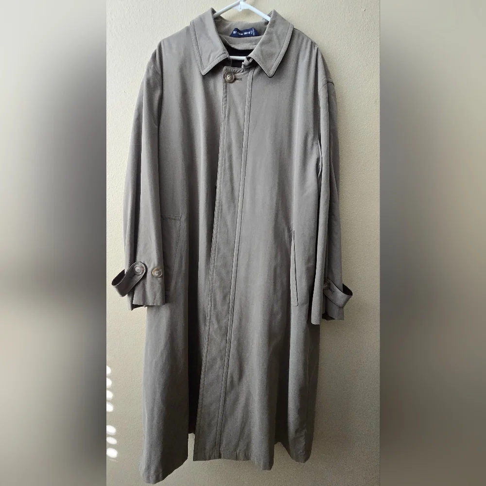 Vintage RALPH Ralph Lauren Trench Coat Mens 42R Brown Wool Liner Overcoat Preppy